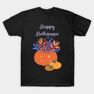 Happy Halloween pumpkin art, pumpkin design T-Shirt